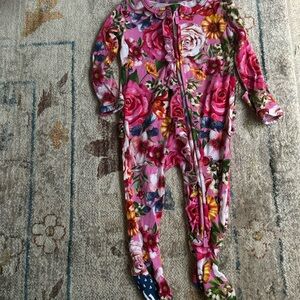 Newborn Posh peanut ruffle butt zip PJ